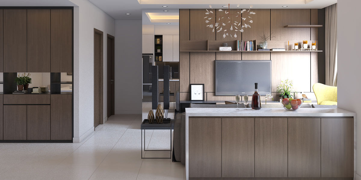 Với không gian sống ngày càng thu hẹp, phòng bếp hiện đại cho chung cư sẽ được thiết kế theo hướng tiện nghi và sáng tạo. Sử dụng các vật liệu nhẹ như gỗ công nghiệp và mặt kính cường lực để tăng diện tích và ánh sáng, kết hợp những thiết bị thông minh sẽ giúp cho phòng bếp trở nên tiện nghi hơn.