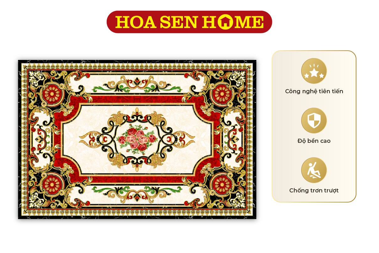 Gạch thảm men hoa văn cổ điển Omela 1624049G 1600mmx2400mm