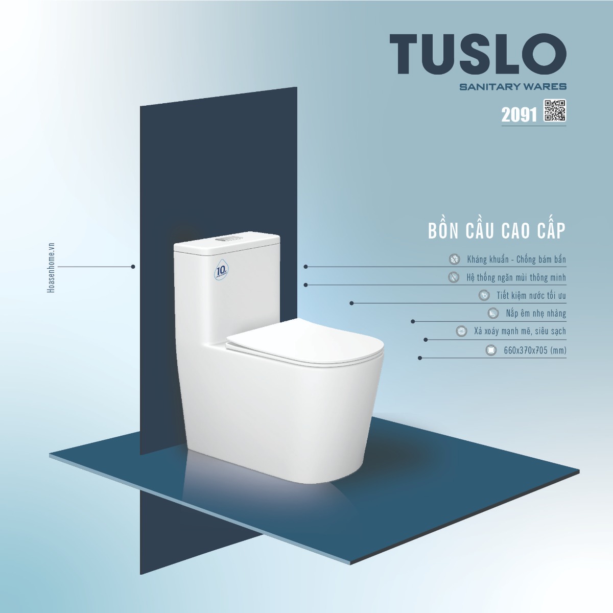 Bồn Cầu Một Khối TUSLO PRO 2091