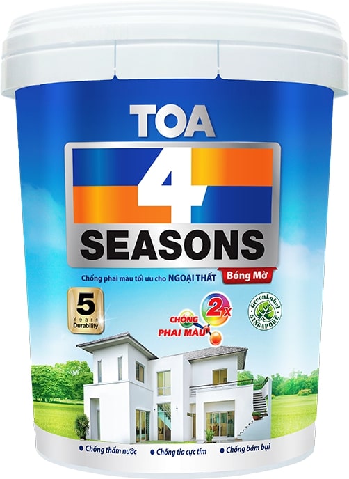 Sơn nước ngoại thất 4 Seasons Exterior Bóng Mờ Màu Pha TOA