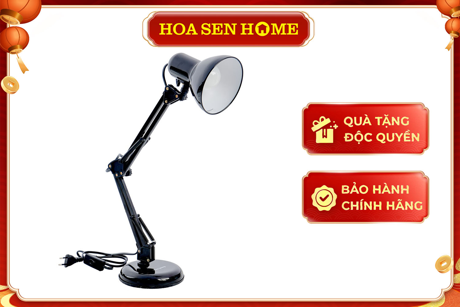 Đèn bàn bảo vệ thị lực DKL14 B B màu đen, bóng led daylight