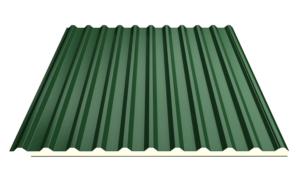 Tôn cách nhiệt PU màu xanh BGL03 18mm 0.40mm