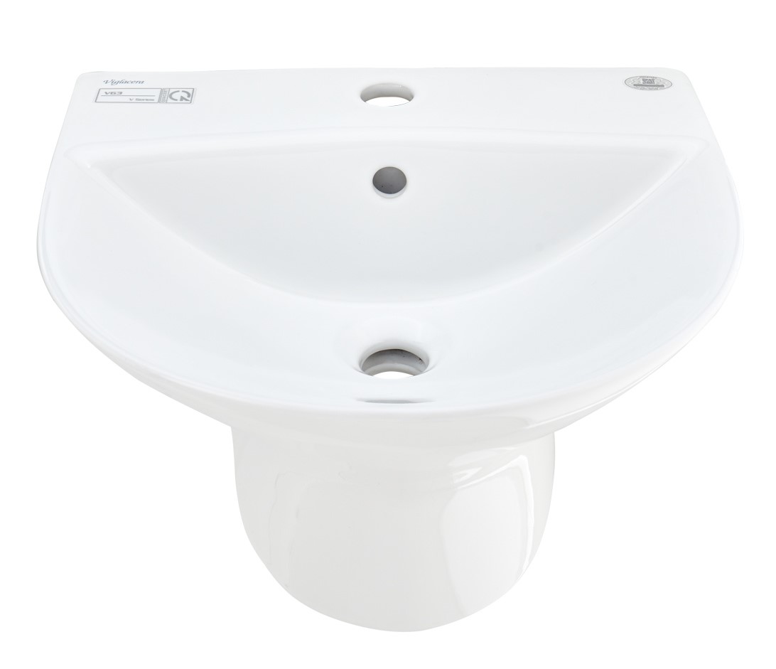 Bộ lavabo treo tường liền chân Viglacera V63