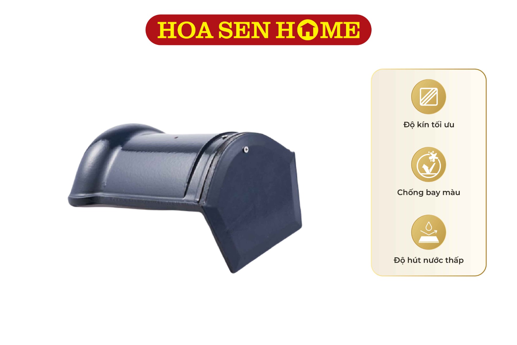 Ngói cuối nóc tráng men CASA PRO xanh navy 001