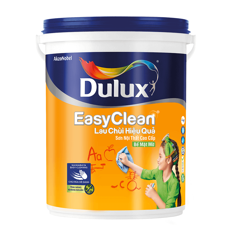 Sơn nước nội thất cao cấp EASYCLEAN LAU CHÙI HIỆU QUẢ Bề mặt mờ - A991 Màu Trắng Dulux