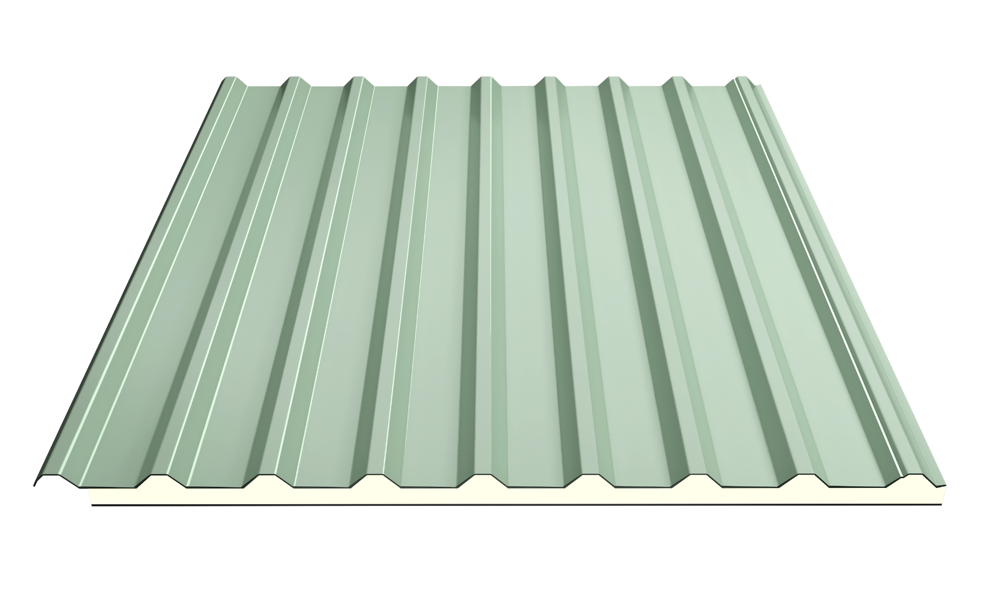 Tôn cách nhiệt PU màu xanh BGL01 18mm 0.5mm