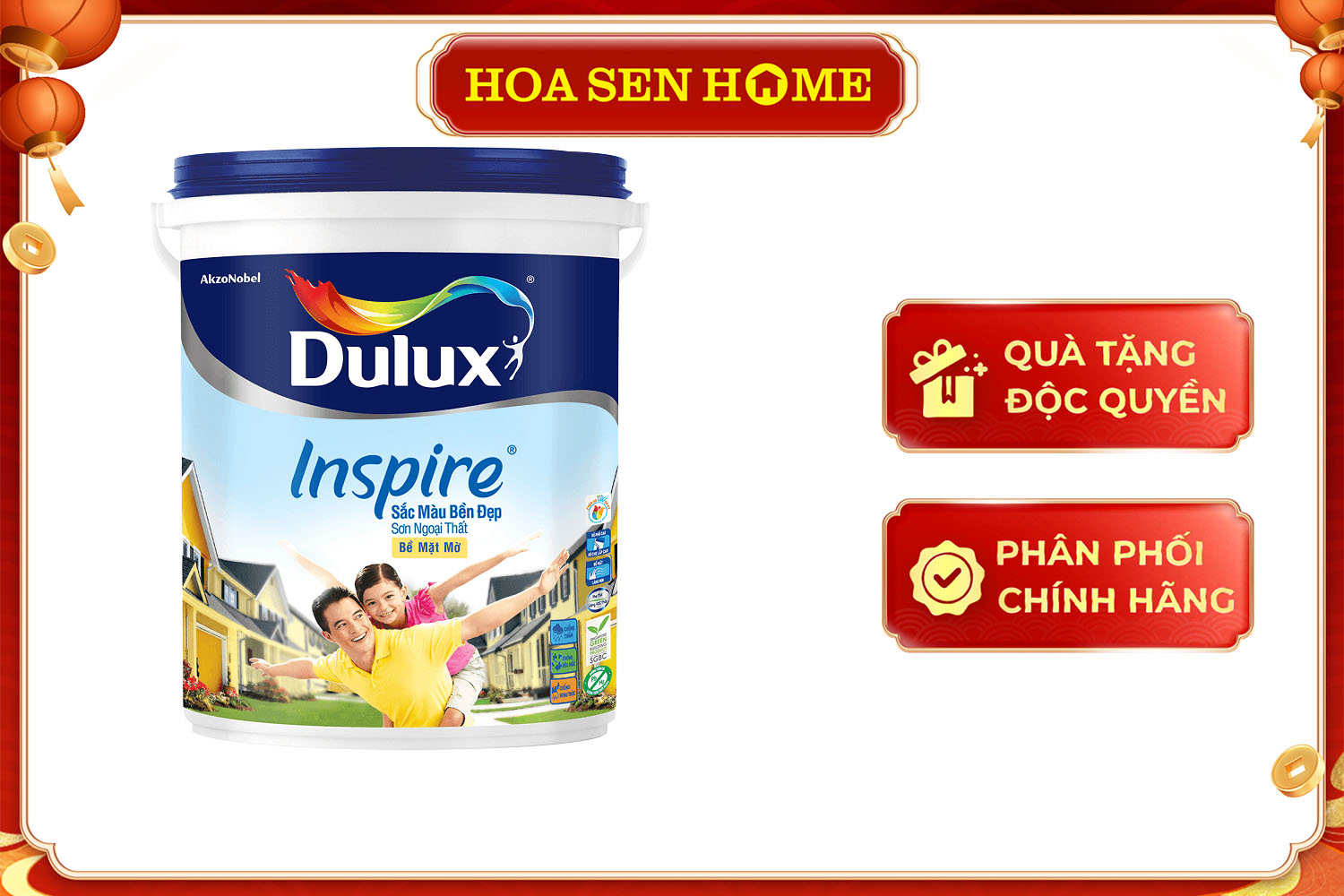 Sơn nước ngoại thất INSPIRE Bề mặt mờ - Z98 Màu Pha Dulux