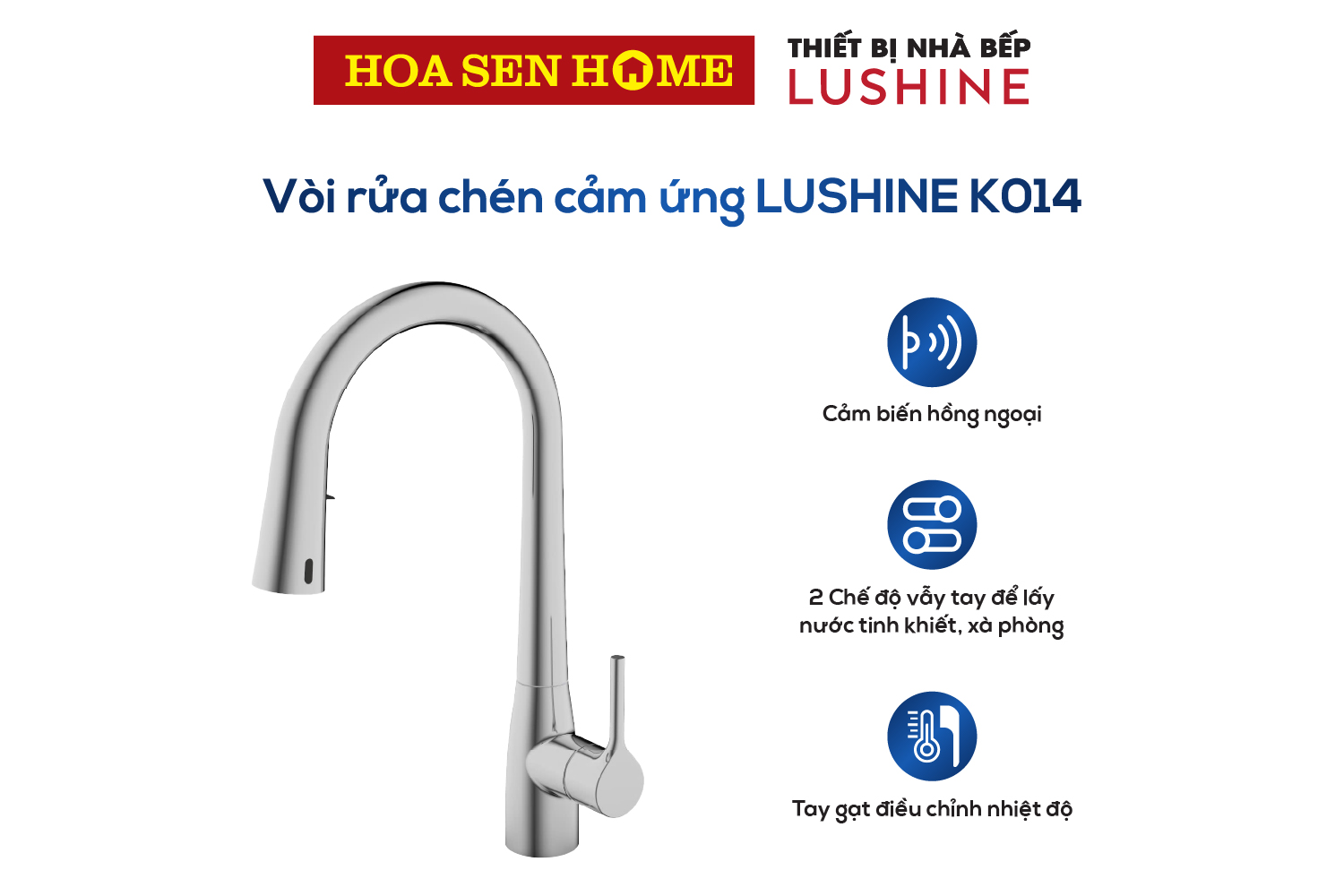 Vòi rửa chén cảm ứng LUSHINE K014