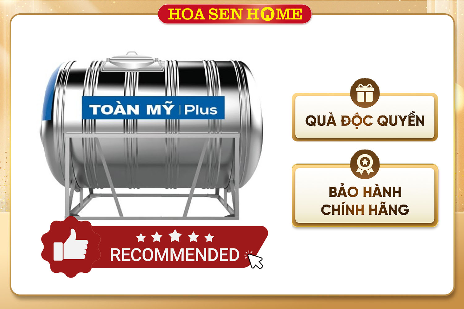 Bồn nước INOX ngang Toàn Mỹ: 4000L-1420mm