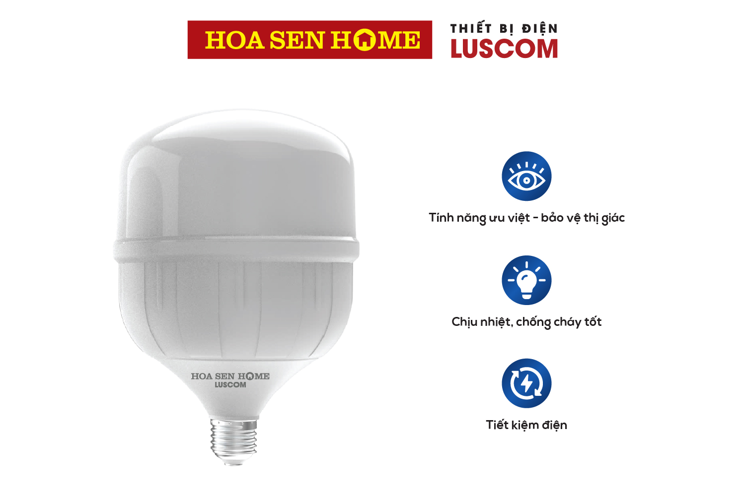 Đèn Led Bulb trụ nhựa LBP-40 LUSCOM 40W