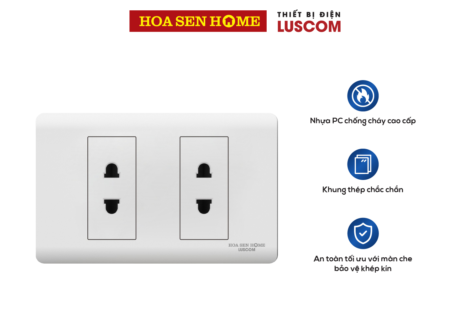 Mặt 2 ổ cắm LUSCOM AOC22