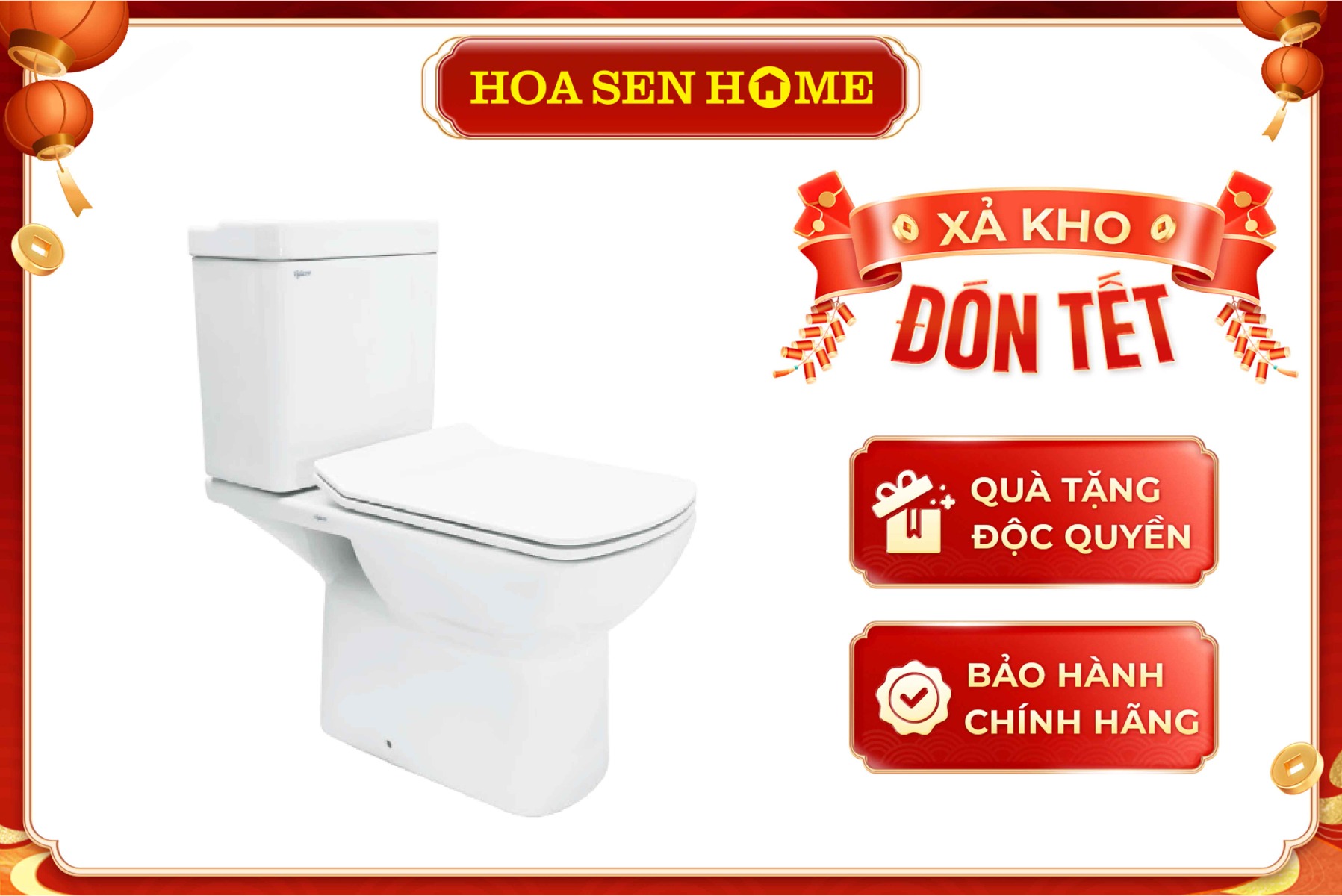 Bồn cầu hai khối nắp rơi êm Viglacera VI6