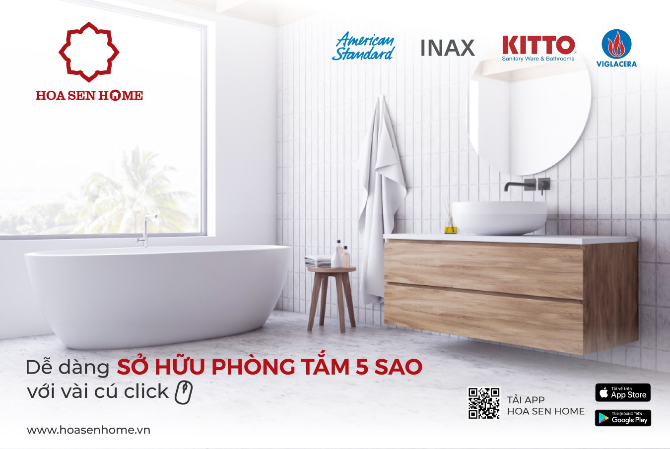 Dễ dàng sở hữu phòng tắm 5 sao với giá ưu đãi tại Siêu thị Hoa Sen Home