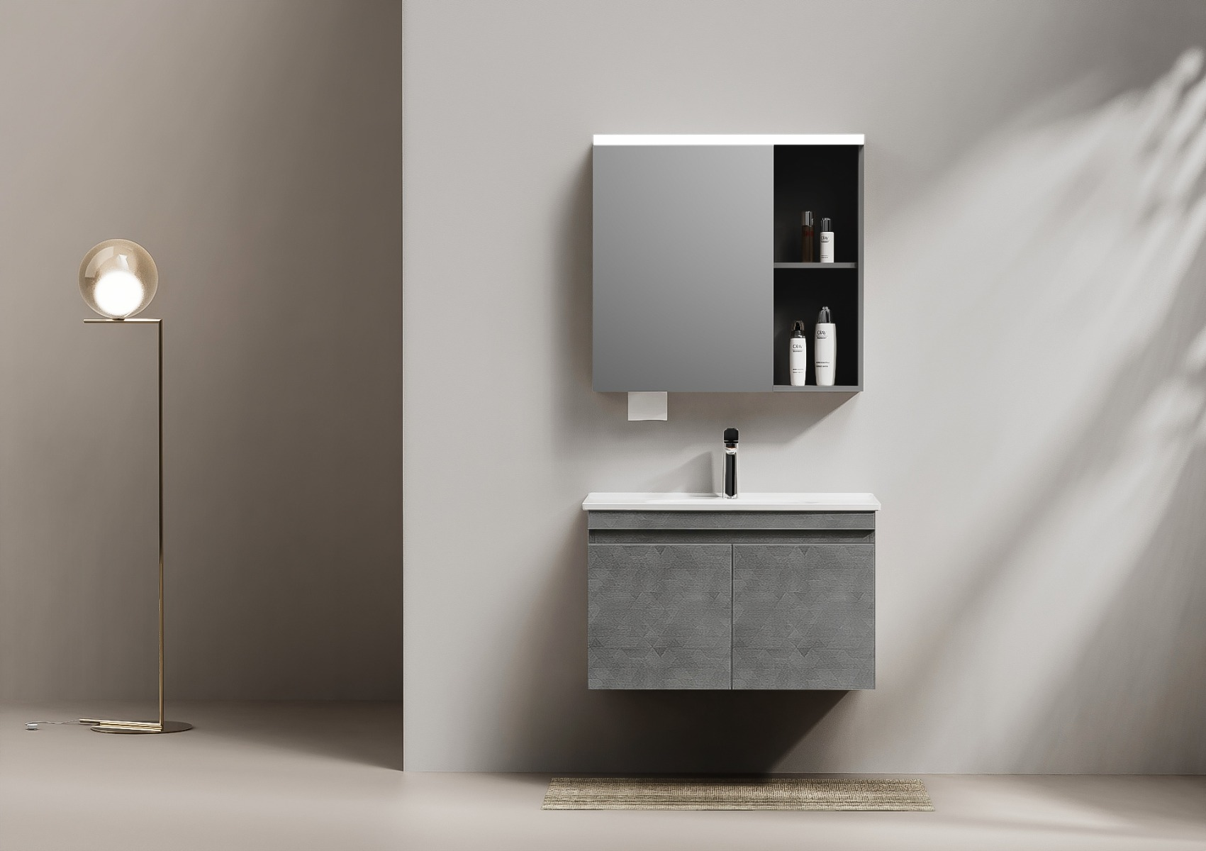 Bộ tủ gương lavabo TUSLO C001 Luxury