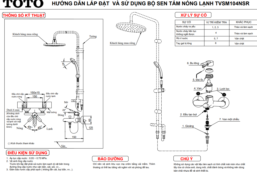 Sen tắm dây nóng lạnh TOTO TVSM104NSR