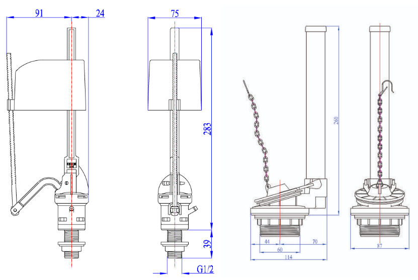 Bộ xả piston gạt trước Hùng Anh VS0103